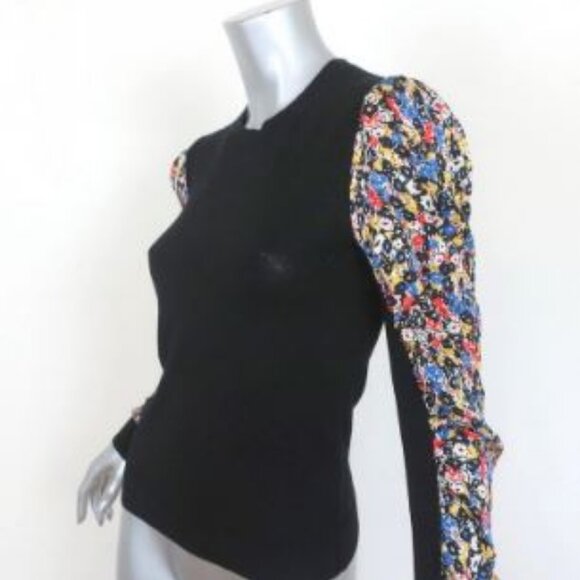 Authentic Veronica Beard Floral Print Merino Wool Pullover Sweater MSRP $380 - Picture 5 of 8
